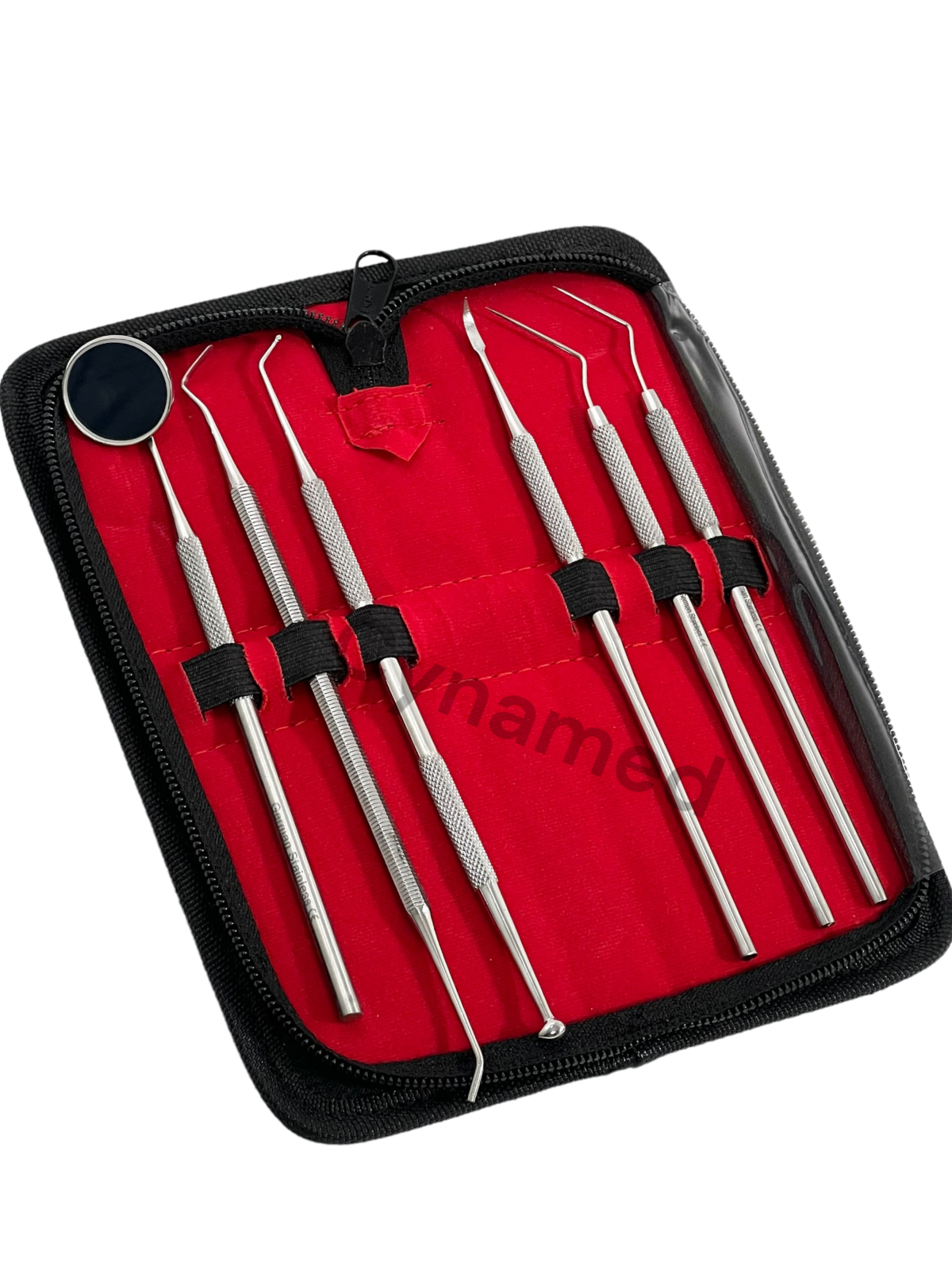 GERMAN Dental Scaler Pick Stainless Steel Tools with Inspection Mirror Set 6 PCS