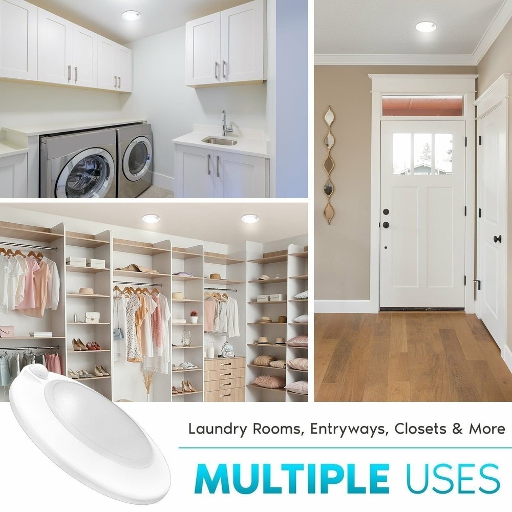 Luxrite 6in LED Motion Sensor Ceiling Light 3 Color Options 30s Timeout