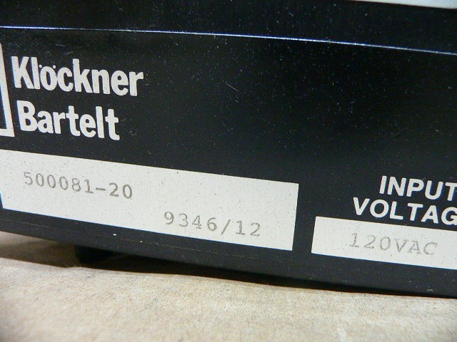 Klockner Bartlet 500081-20 Programmable Limit Switch