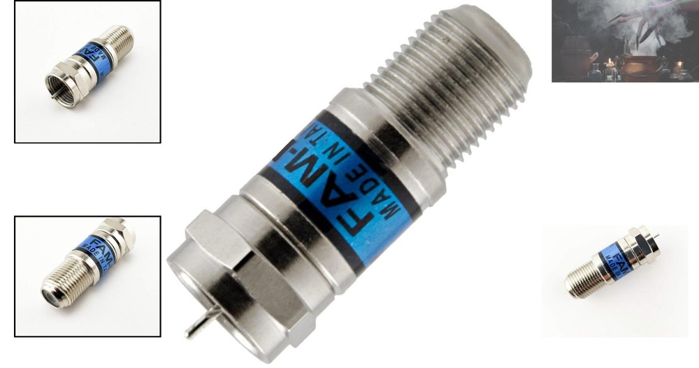 Lightweight 10dB Attenuator Pad for Antenna & Cable Systems - Silver Finish