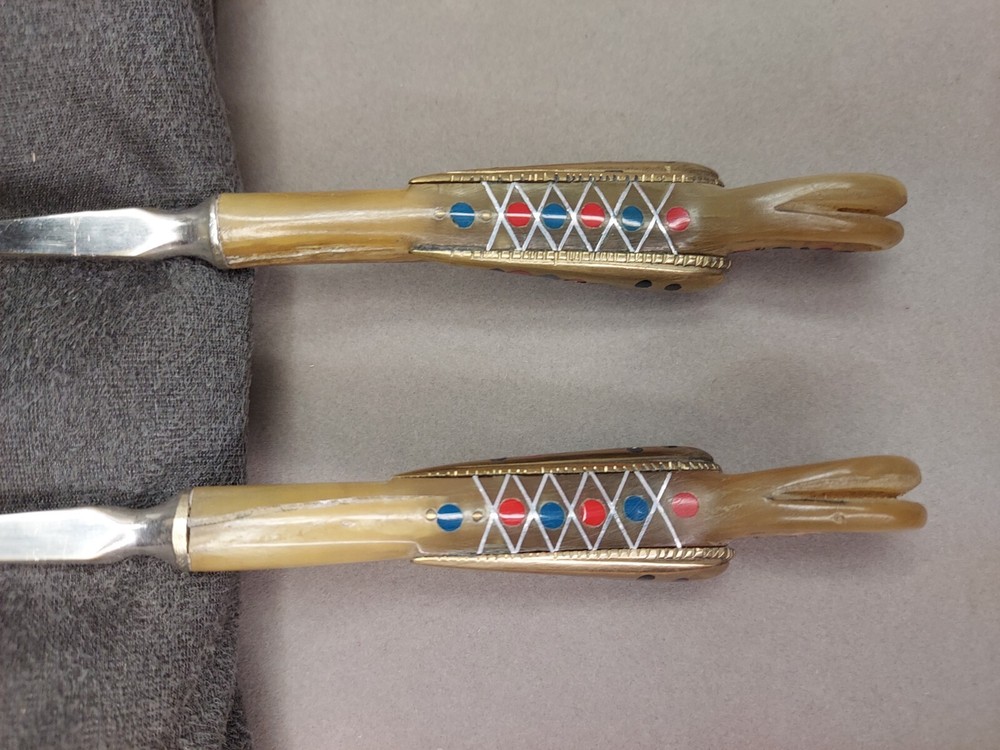 VINTAGE Fire Bird Phoenix Salad Spoon and Fork Serving Set