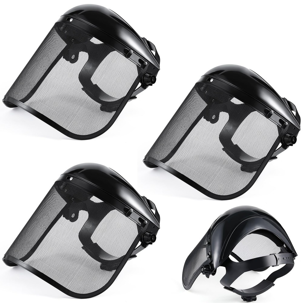 3 Pack Safety Face Shield with Mesh Visor, Chainsaw Faceshield, Full Protecti...