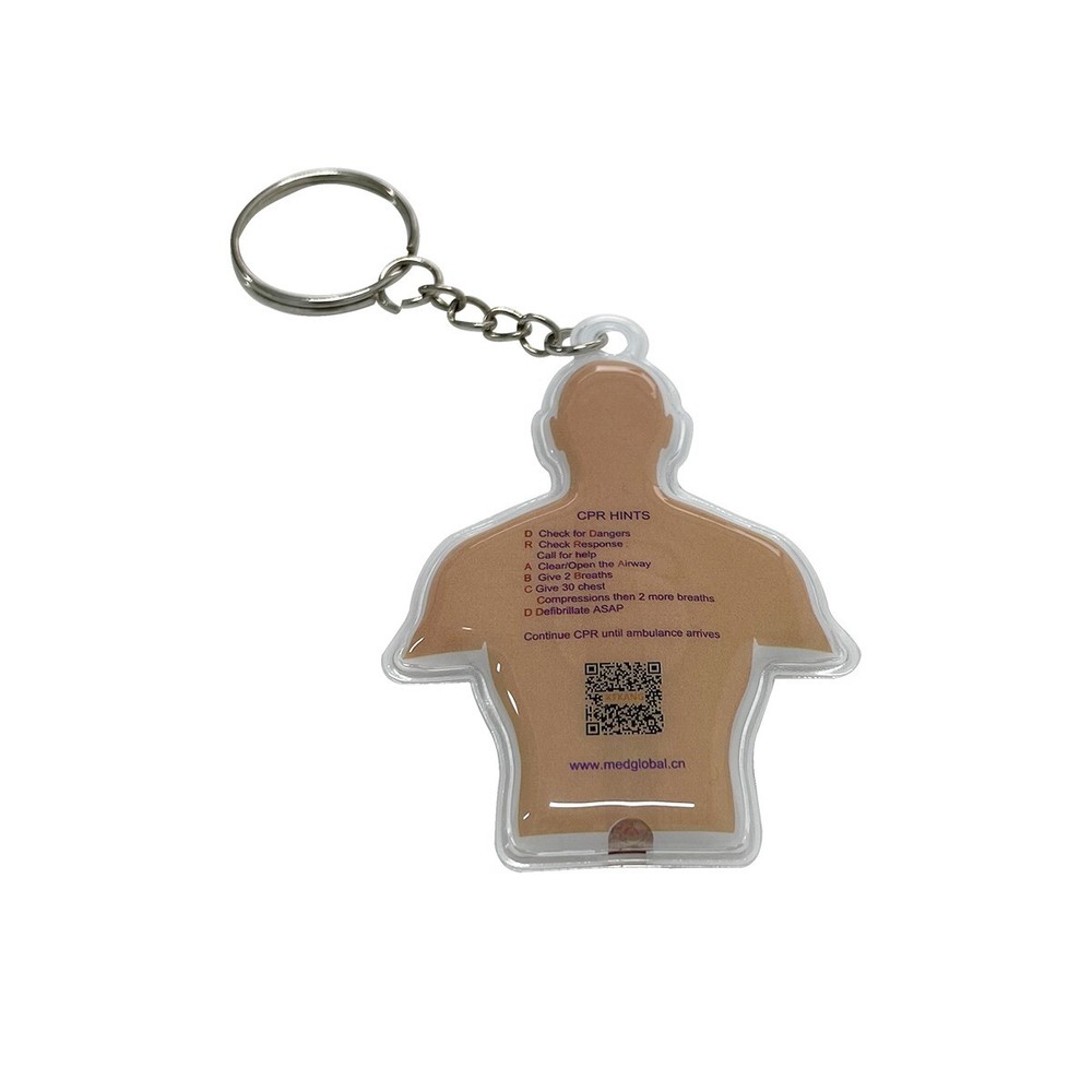 100 PCS CPR Manikin Keychain LED Light for CPR Courses Gift