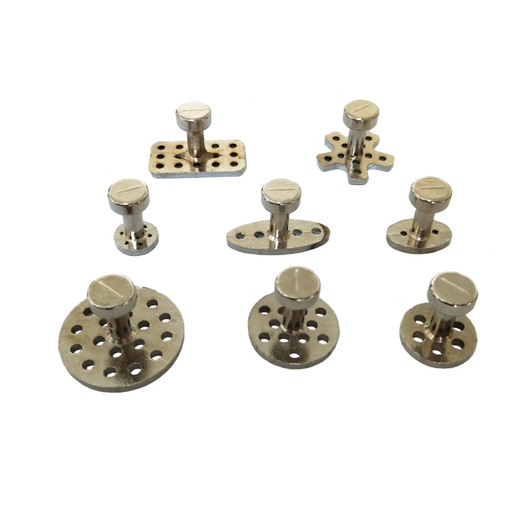 8pcs PDR Tool Glue Pulling Tabs Paintless Dent Repair Alloy Glue Puller Tabs