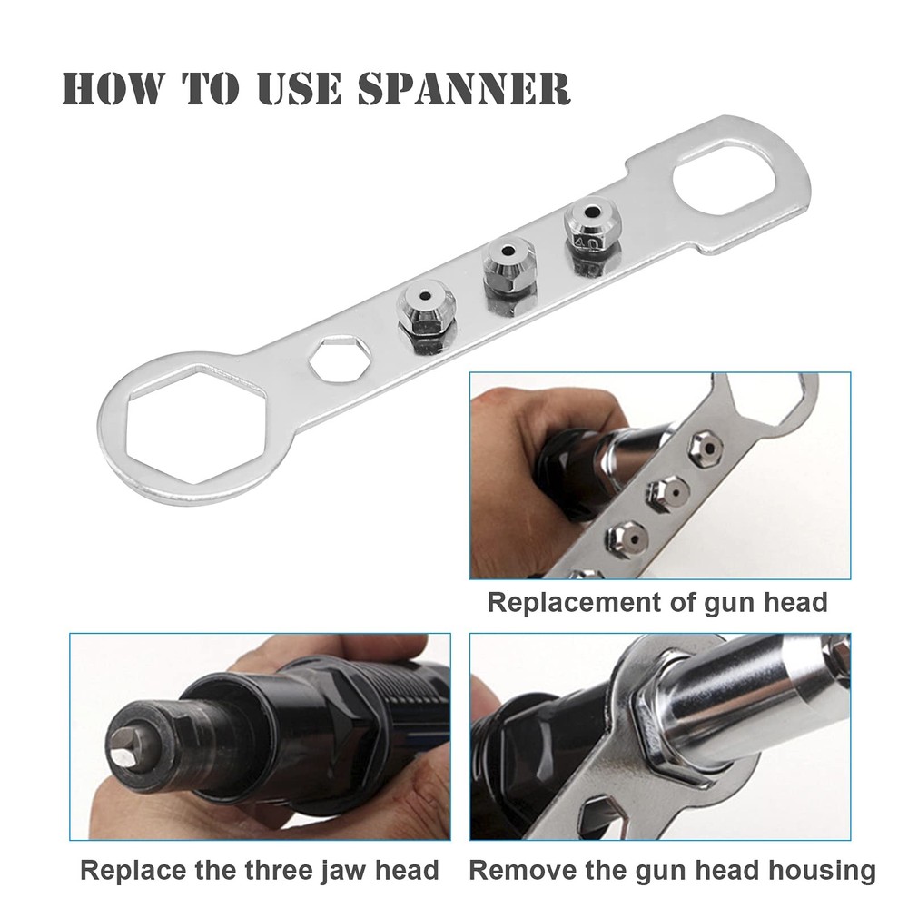 Vkinman Pop Rivet Gun Tool Drill Attachment Power normal, Black