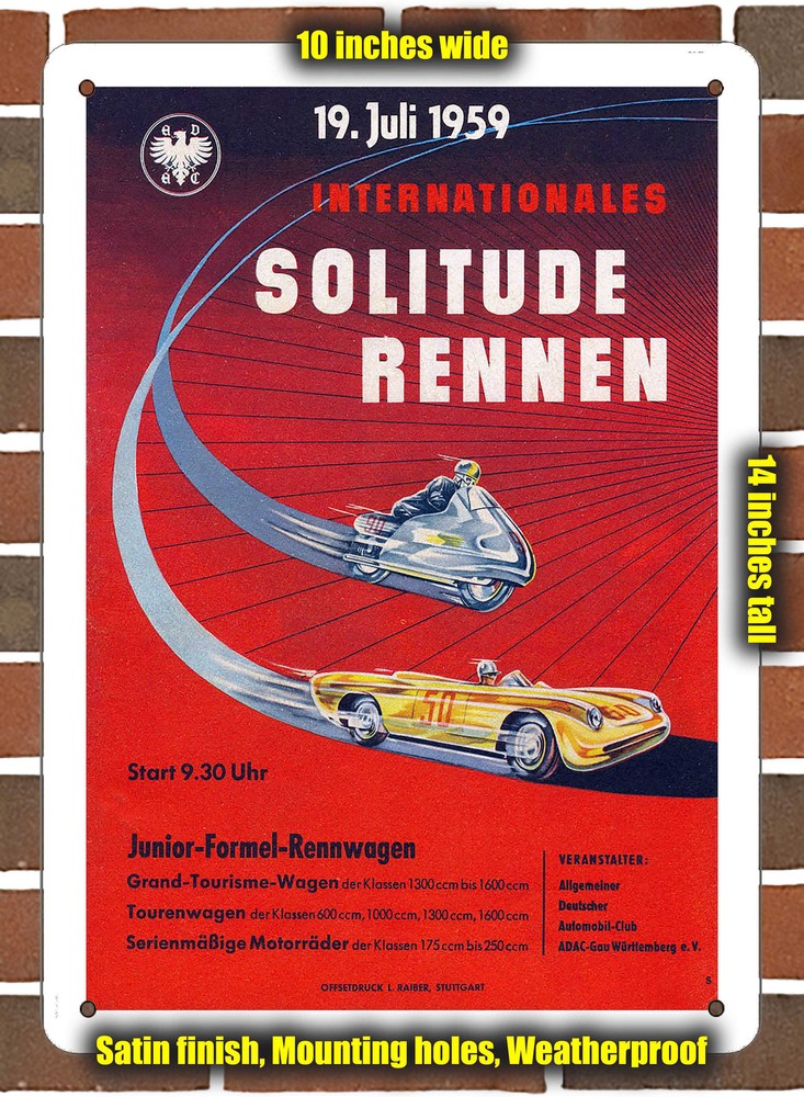 Metal Sign - 1959 Solitude Racing Program - 10x14 inches