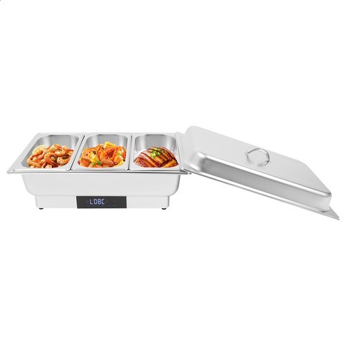 9L Electric Chafing Dish with Temperature Control & 3 Compartments