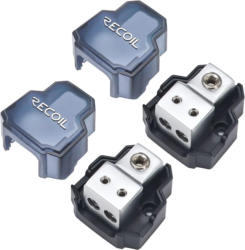 Compact 2-Way Power Distribution Ground Block for Multiple Amplifiers - 2 Count