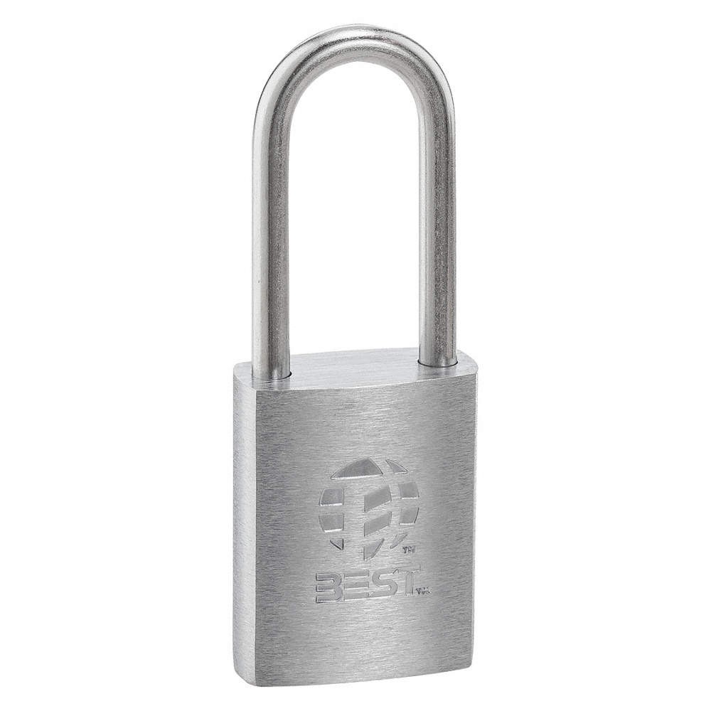 BEST 21B772T Padlock, 7/8 in,Rectangle,Silver 45CK22