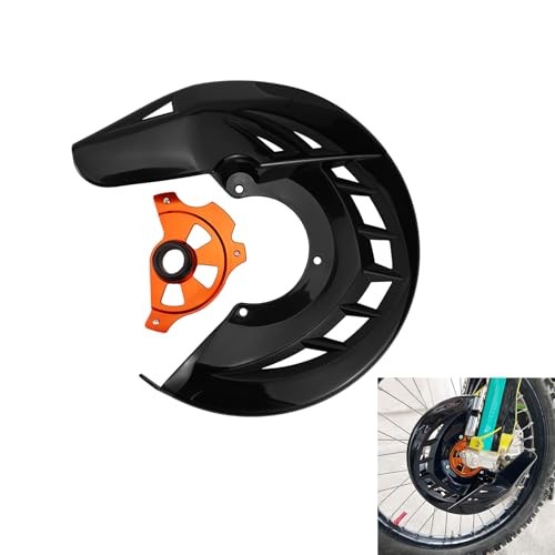 Black Oreange Front Brake Disc Protector Shield - Compatible with KTM 125 BL+OR