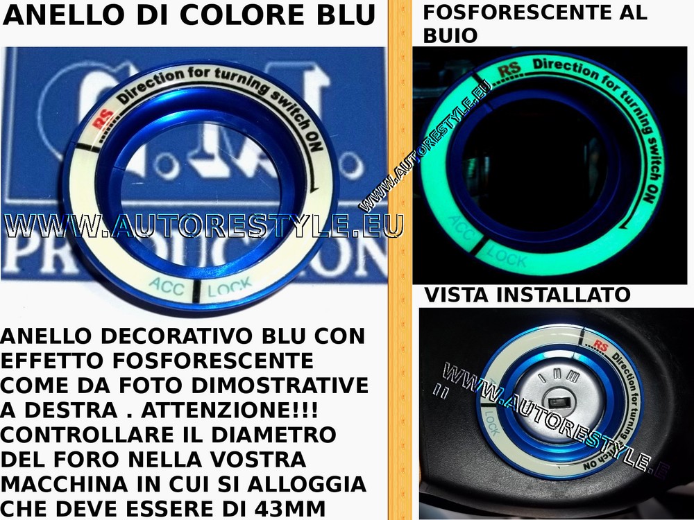 Ring Blue Tuning Block Ignition Phosphorescent Juke Only Se Measures Same