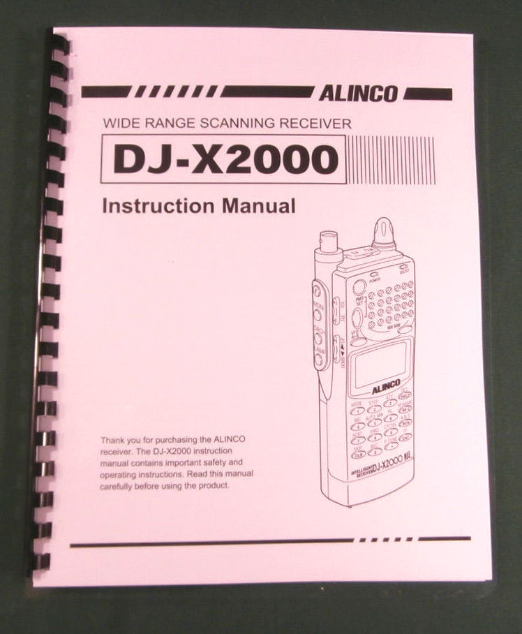 Alinco DJ-X2000 Instruction Manual - Comb bound & protective covers !