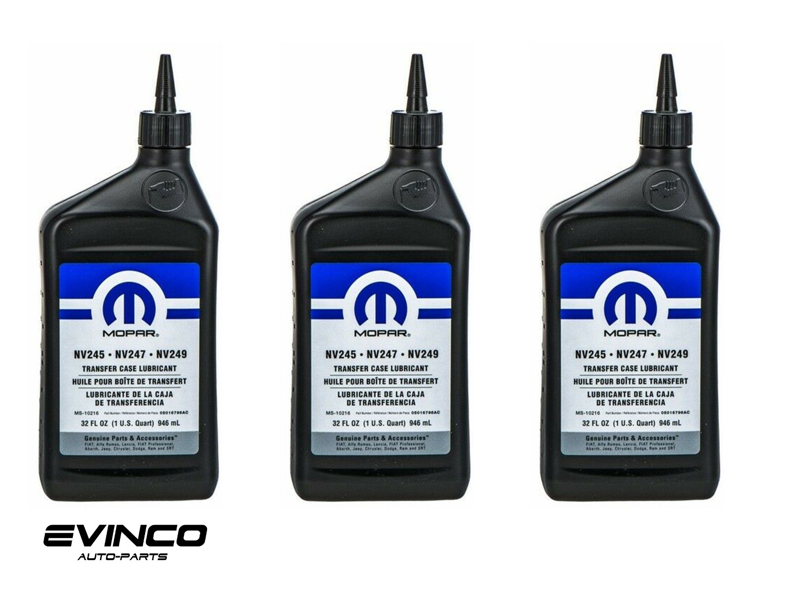 Mopar Transfer Case Fluid For Dodge Chrysler Jeep NV245 NV247 NV249 Pack of 3