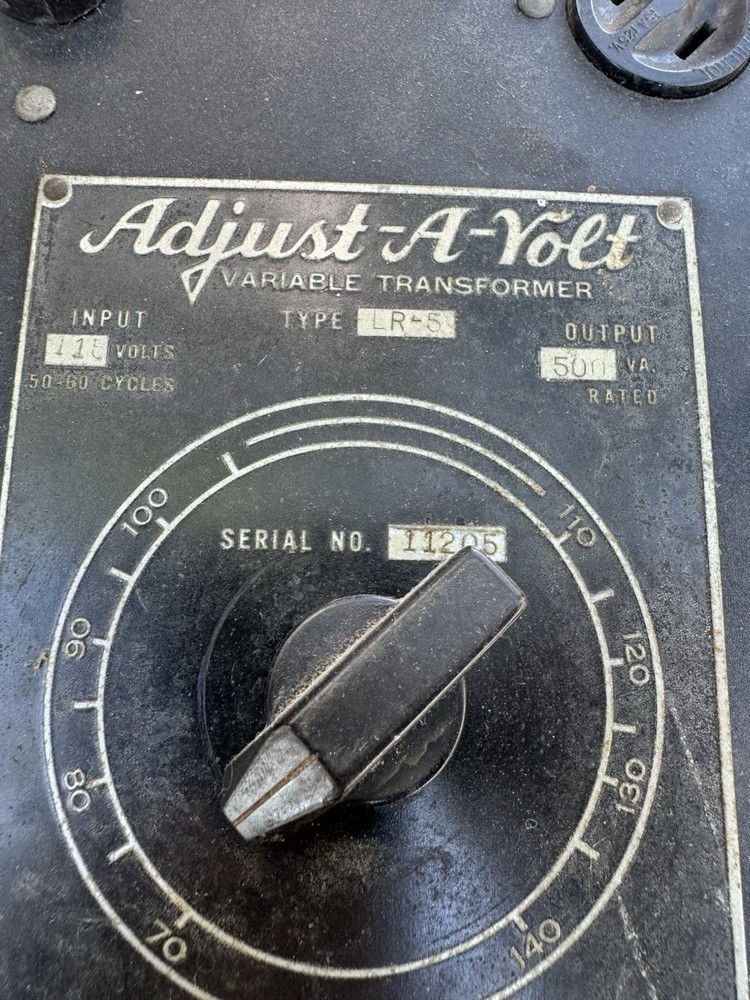 Standard Electric Adjust-A-Volt Variac Variable Transformer 115V input 0-160V