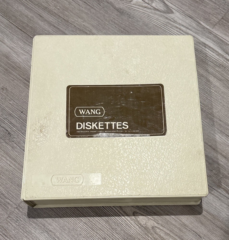Vintage WANG 8” Floppy Disk Case Holder Beige