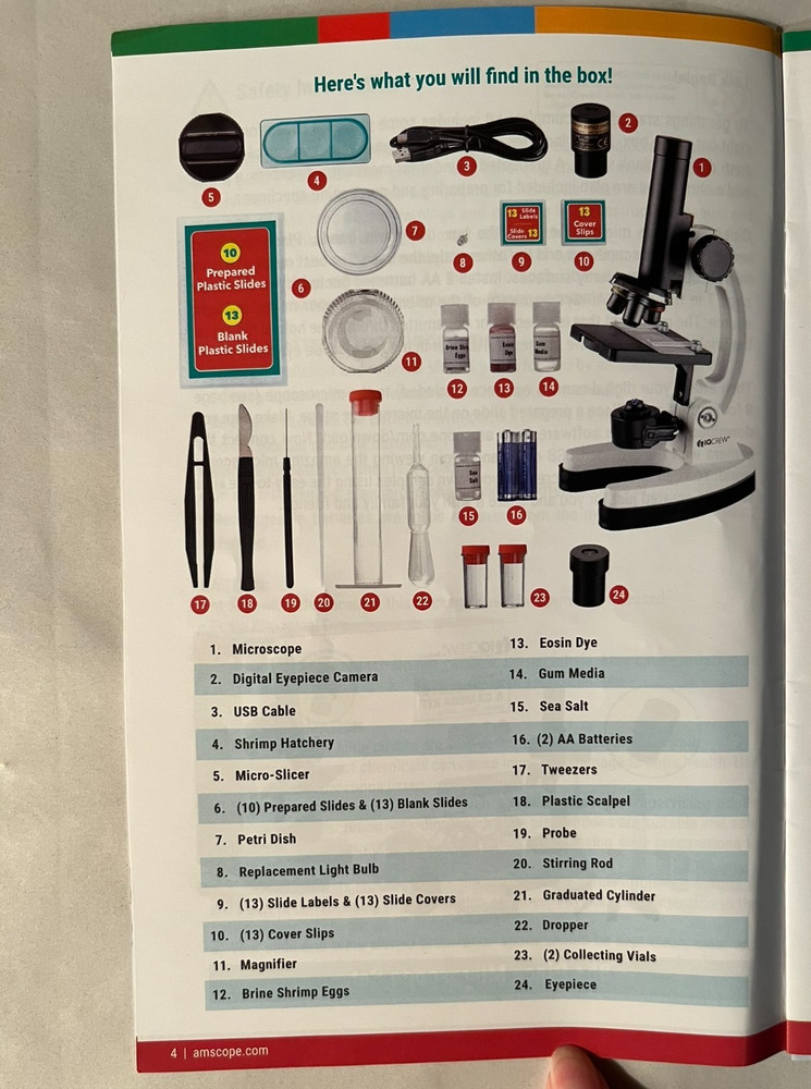 Amscope Microscope Camera Premium Kit IQ Crew Early Learner Series 85+ pieces
