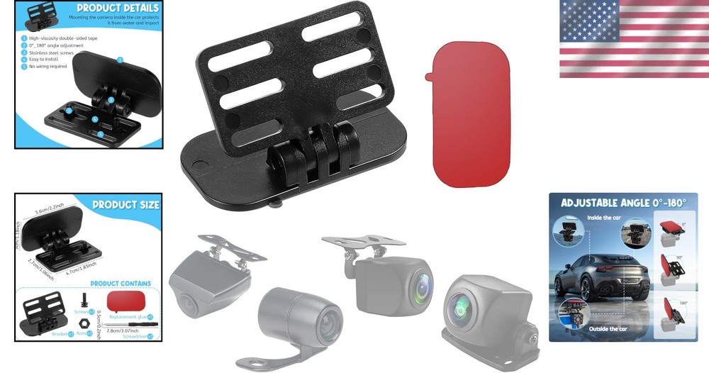 Universal Dash Cam Rear View Camera Mount with Installation Tools Included