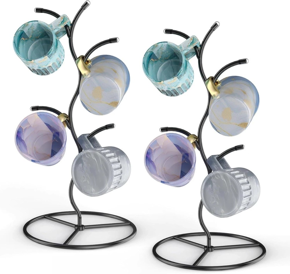 2 Pack Mug Holder Metal Coffee Holders Tree Decorative Rack Cup for Kitchen
