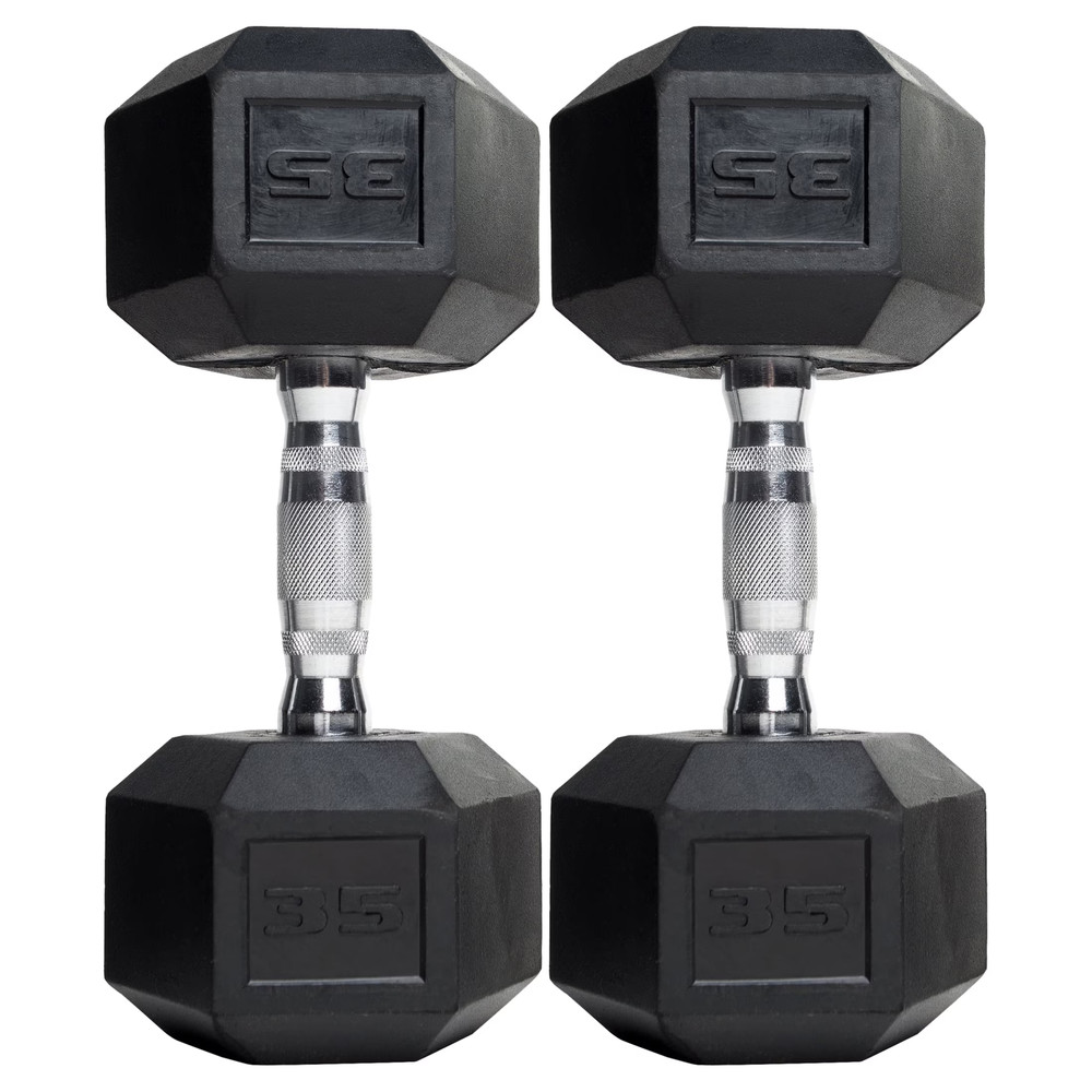 CAP (2 Pack) Barbell Coated Hex Dumbbell, Single 35 Lbs Pair