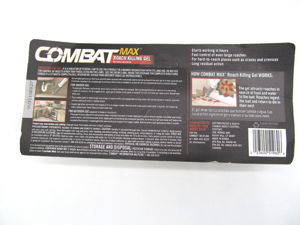 Combat 60 g Source Kill Max Roach Kill Gel-2.1 oz (1 Syringe),NEW!