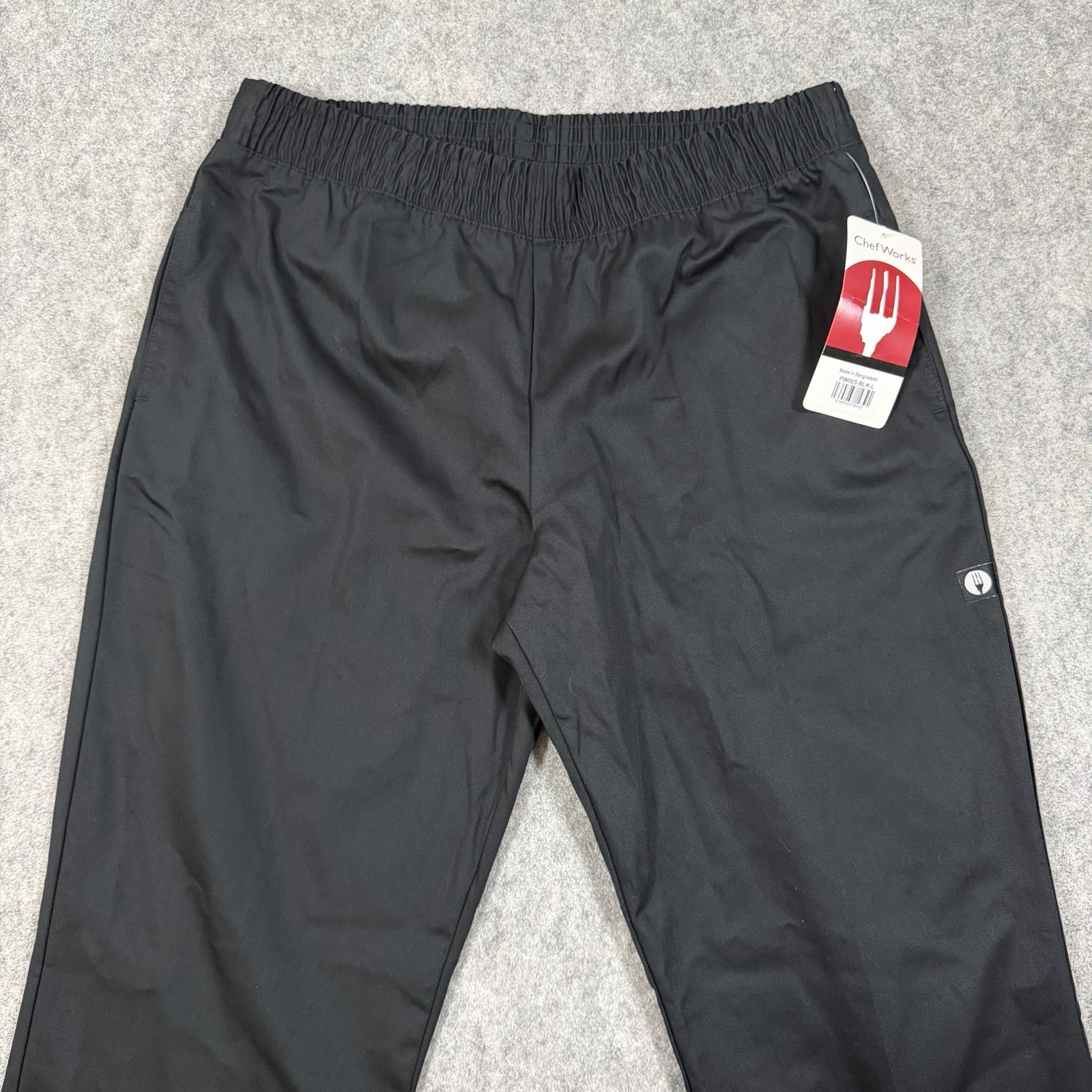 Chef Works Lightweight Slim Pants Men's Size Large (Actual Fits 35x32) Black NWT