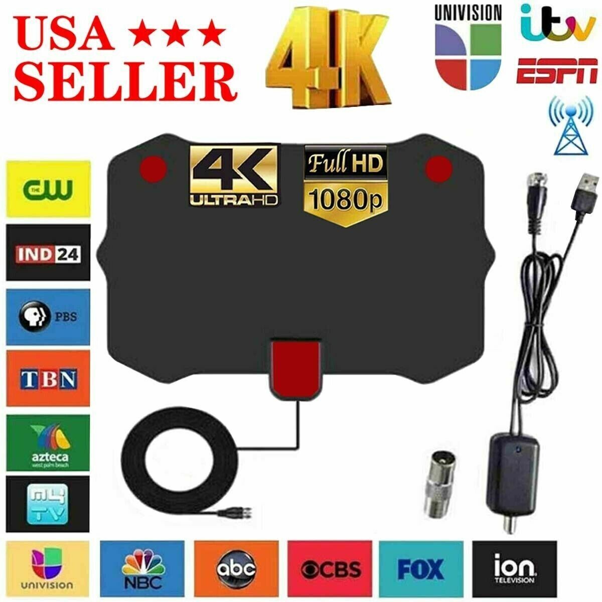 5600 Miles Digital TV Antenna Indoor HDTV Amplified Signal Booster 4K HD 1080P