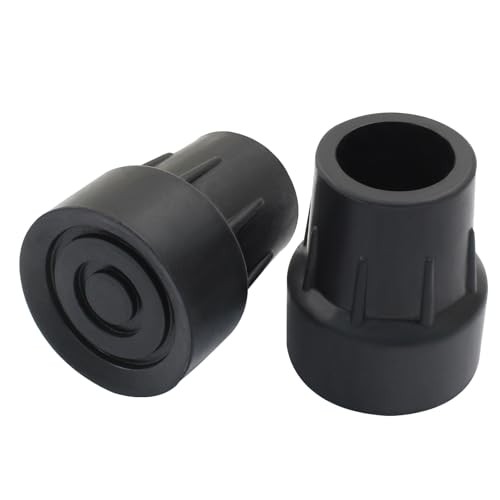 Thickened Rubber Cane Tips 1 Inch Black