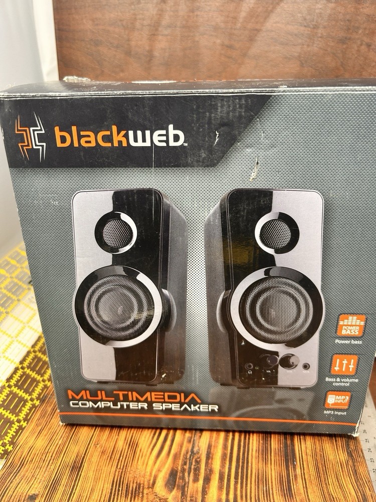 Blackweb Multimedia PC Speakers 3.5mm Aux Input