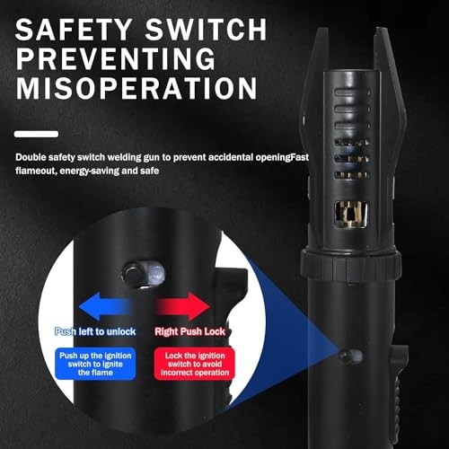 Torch Lighter, Bright Fire Lighter with Safety Lock and Adjustable Black