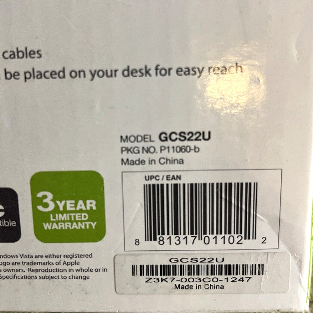IOGEAR GCS22U - KVM Switch 2 Port USB VGA Cable KVM Switch - New in Box