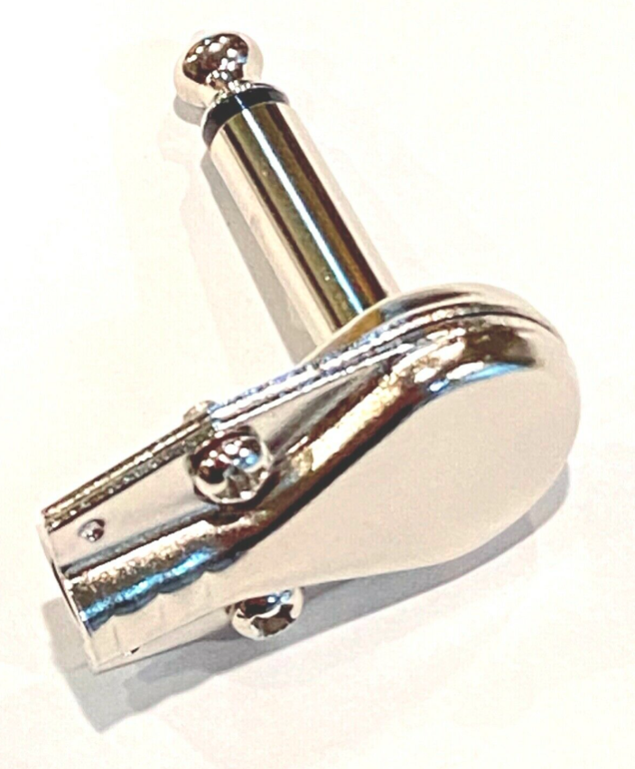 Pancake 1/4" inch 6.3mm right angle 90 degree mono male jack plugs (10) Pack