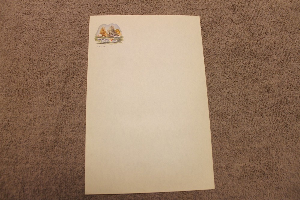 Original WW2 U.S. Home Front Patriotic Letter Head and Matching Envelope Set