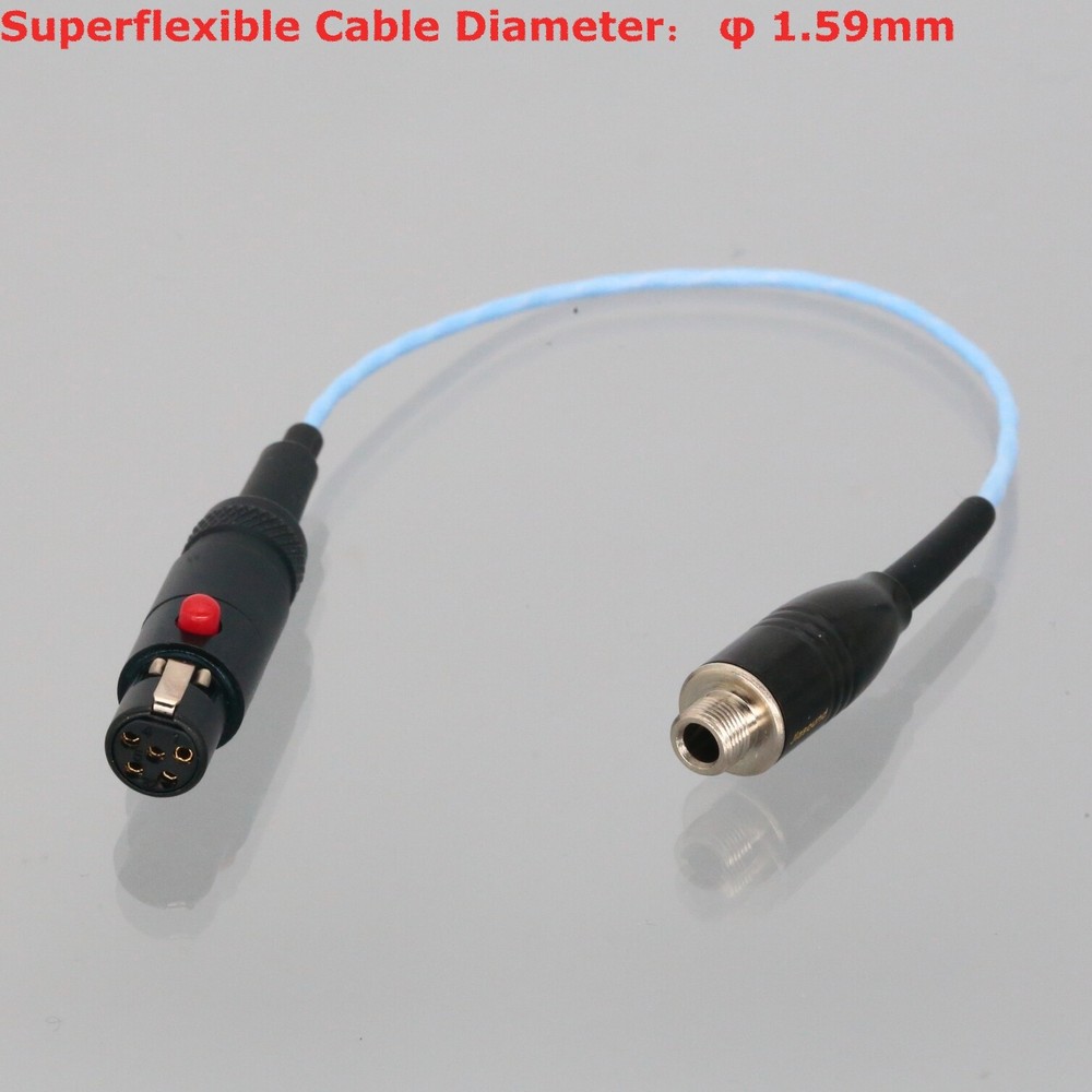 Bodypack Microphone Mini-XLR TA5F 5Pin Female to 3.5 mm TRS Locking Socket Cable