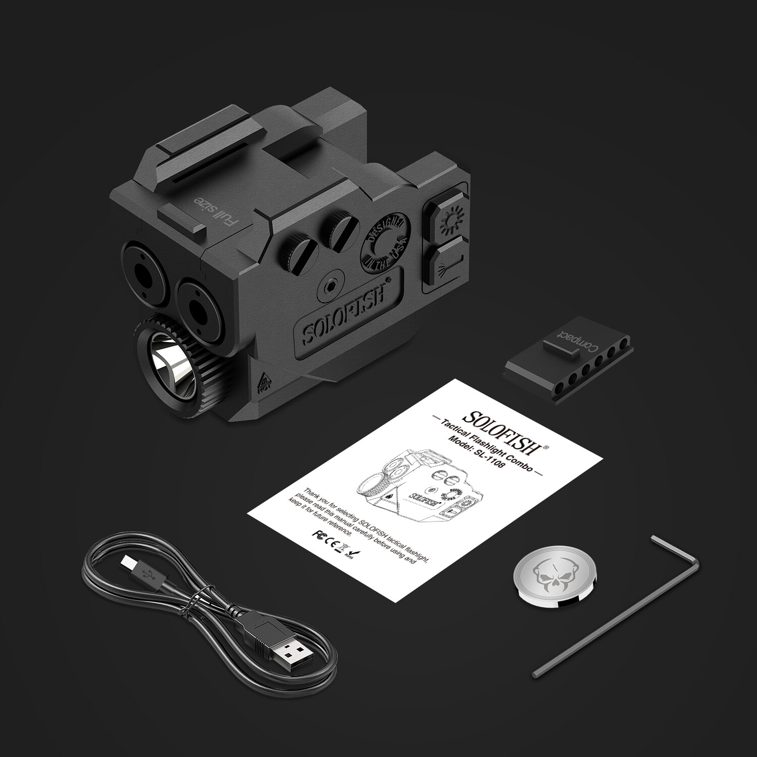 SOLOFISH Dual Laser Sight Purple/Green/Red for Pistol Picatinny Rail Mounted