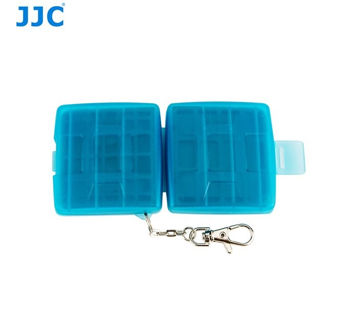 JJC MC-10B Blue Memory Card case fit 2 SD, 2 MSD, 2 SIM, 2 Micro SIM, 2 Nano SIM