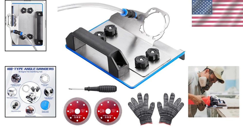 45 Degree Tile Chamfering Tool, Angle Grinder Stand for 45° Tile Cutting, Tile C