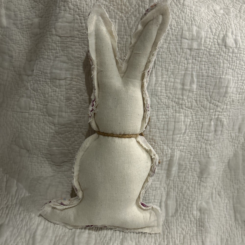 Bunny/Rabbit Made From A Vintage Quilt 16" Tall Spring Easter