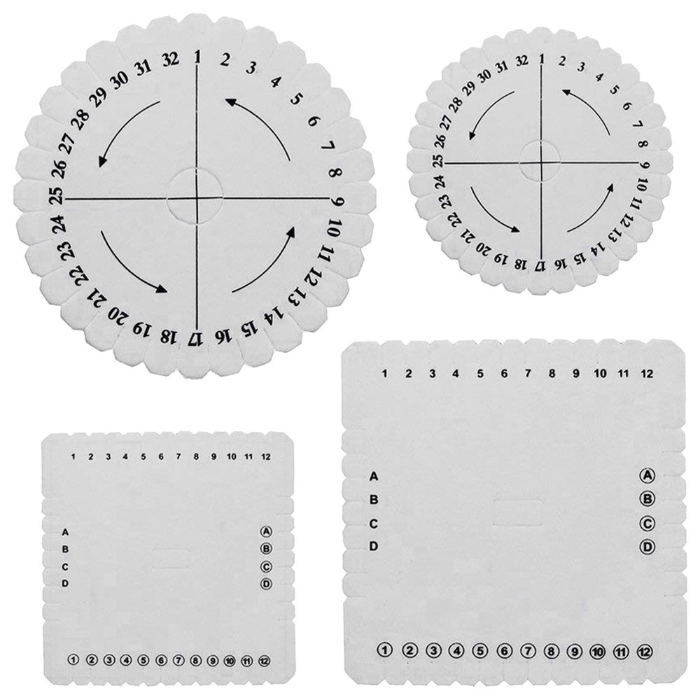 Kumihimo Beading Cord Disc Square Round 4Pcs Handmade DIY Fine Thread Wirebeaded