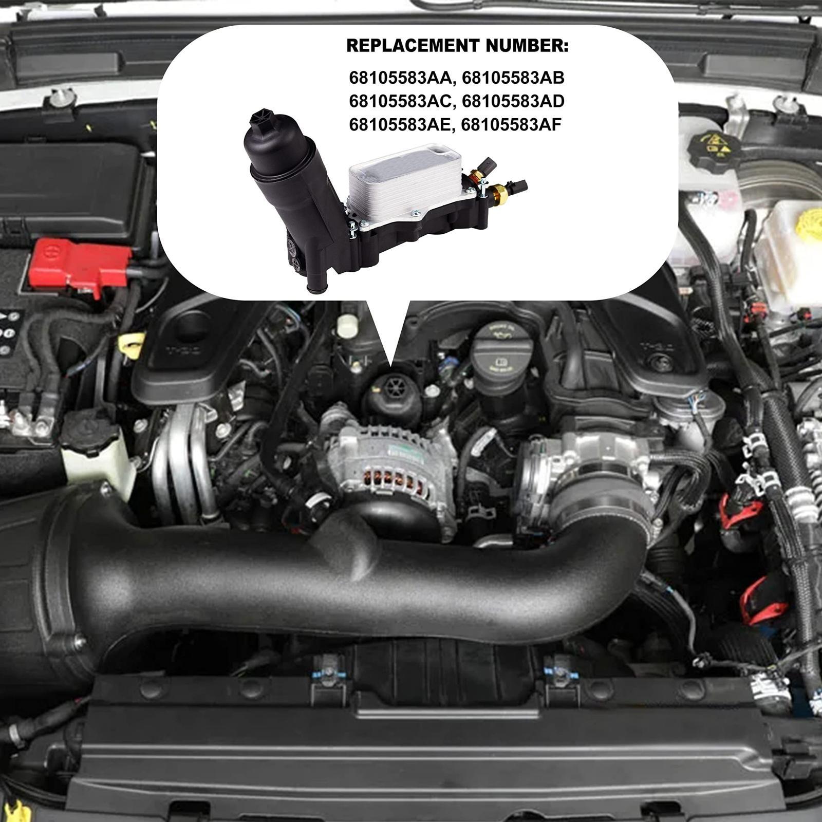 Engine Oil Cooler Filter Housing Adapter For 14-2018 Chrysler Dodge Jeep V6 3.6L