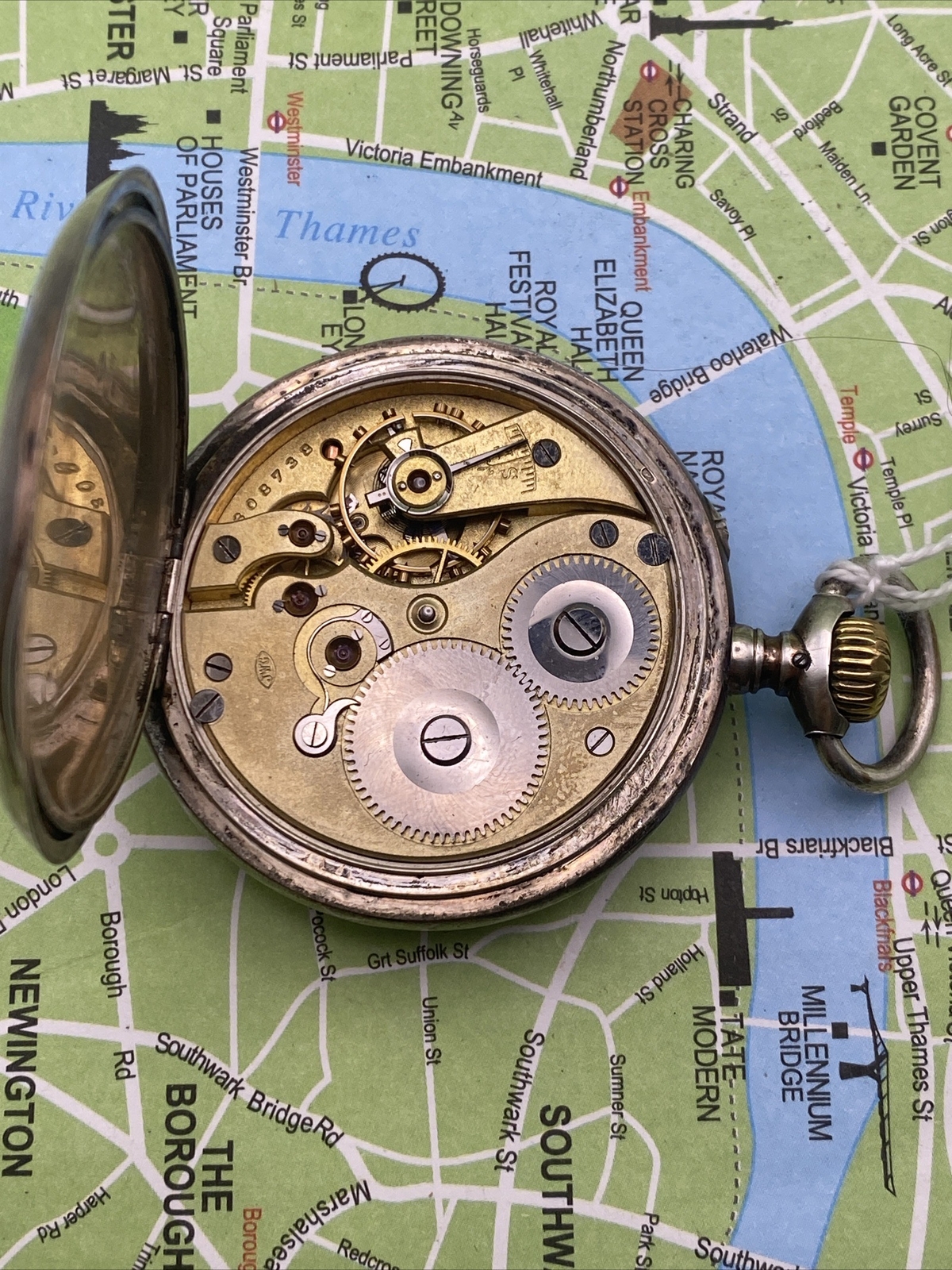 Silver IWC pocket Watch, Montre