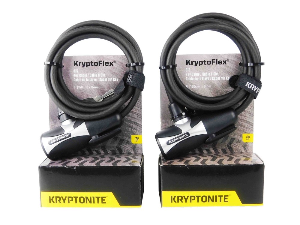 Kryptonite KryptoFlex 815 5 ft Key Cable w/ FlexFrame-C bracket 2-Pack