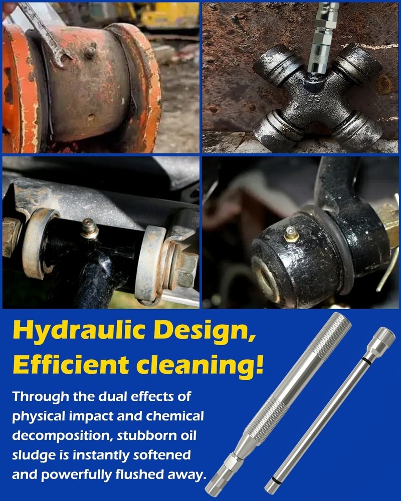 Grease Fitting Cleaning Tool Zerk Cleaner Hammer Tool Flushing Old Dried from