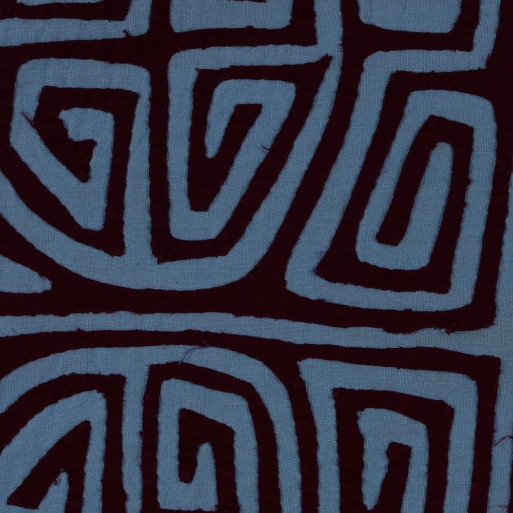 Classic Maroon And Blue Kuna Mola