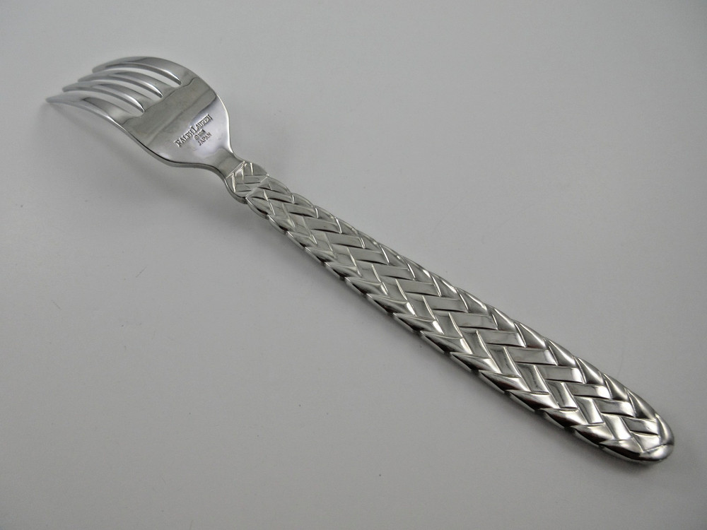 Ralph Lauren EQUESTRIAN BRAID Dinner Fork (s) Glossy Flatware Japan 8"