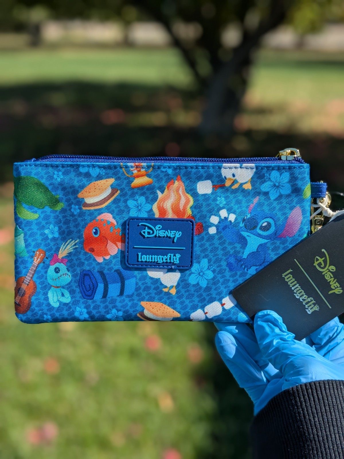 Disney Loungefly Stitch Camping Cuties Wristlet (NWT)