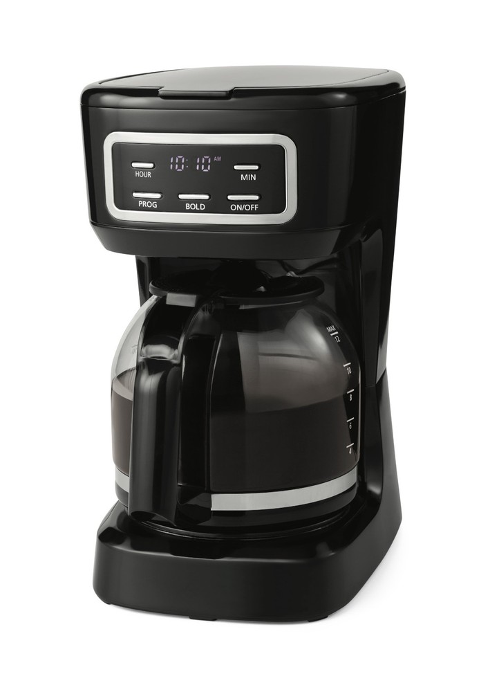 Mainstays Black 12-Cup Programmable Coffee Maker with Auto Shut-Off Feature