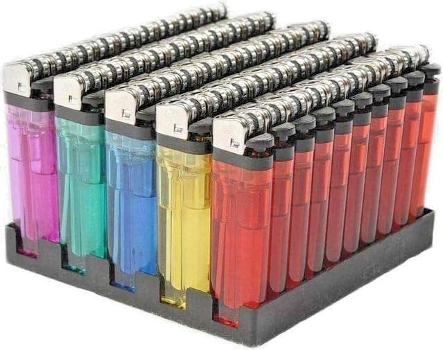 50 Pack Disposable Lighters Soft Flame Pocket Kitchen Lighters Assorted