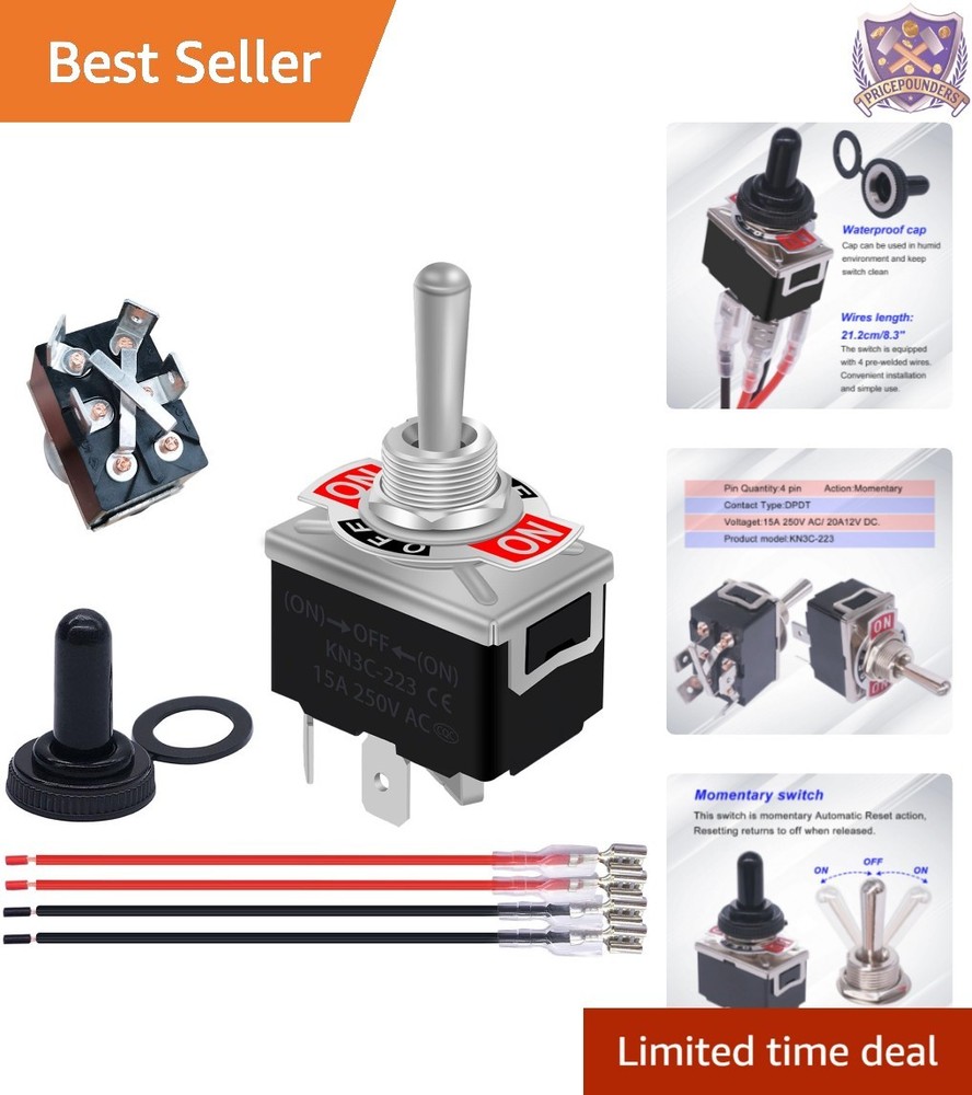 Durable 4-Pin Toggle Switch for RV Motor Control - Momentary & Waterproof