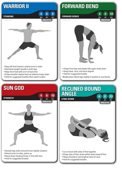 FITDECK YOGA Exercise Playing Cards All Abilities Pose Instructions Help 01083