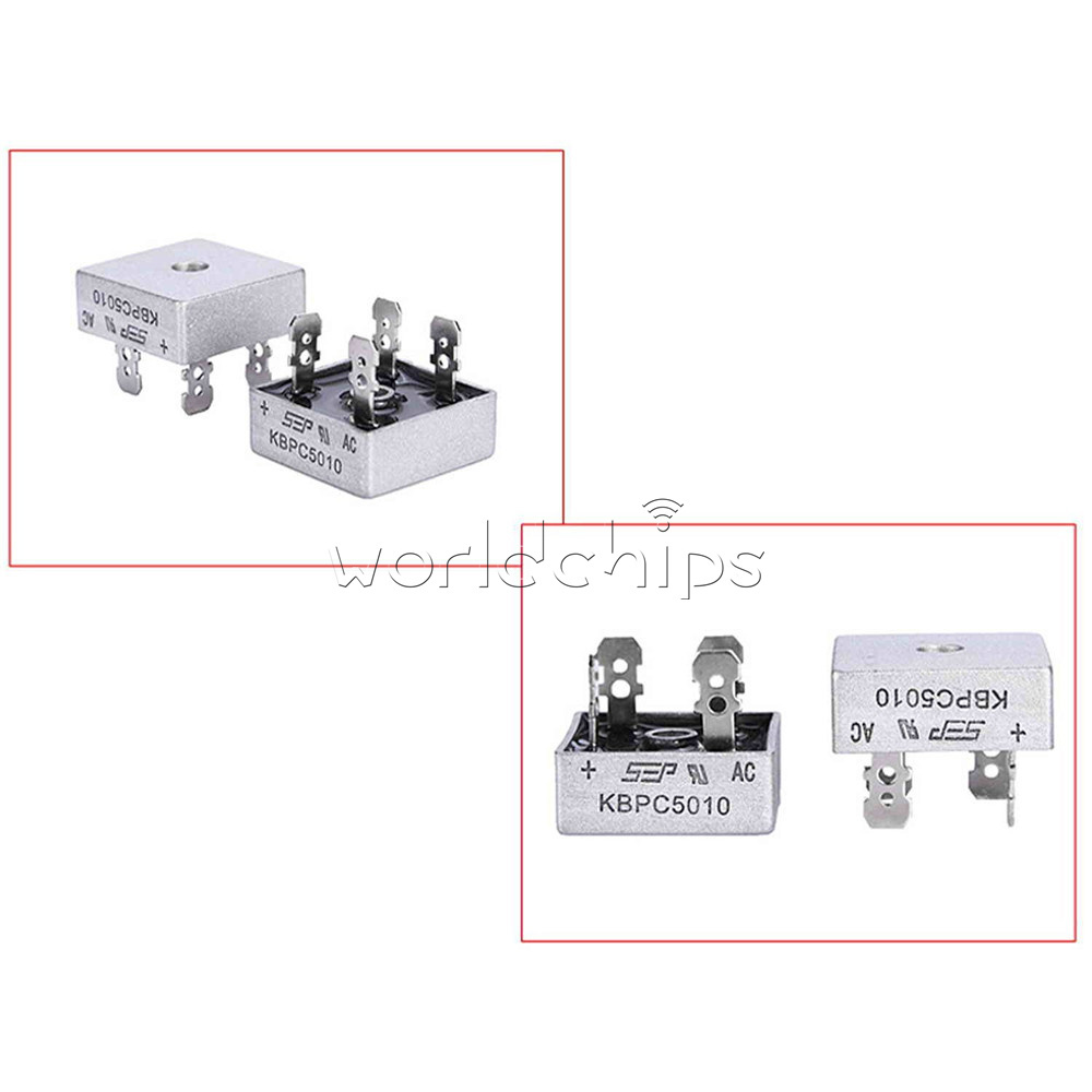 50A 1000V Metal Case Single Phases Diode Bridge Rectifier KBPC5010 WC